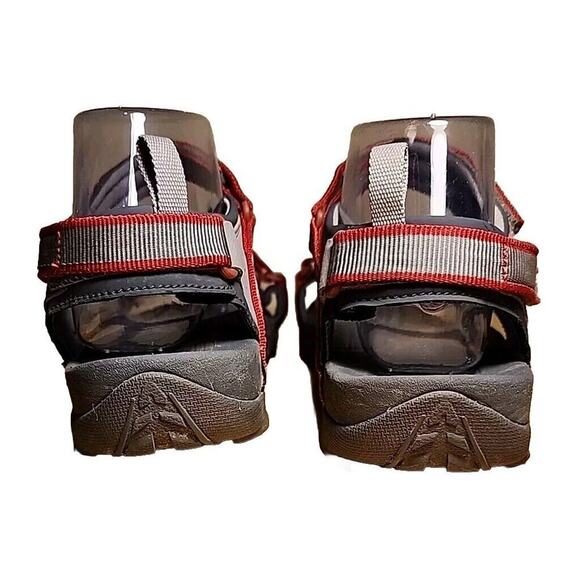 Teva Sandals Womens 7 Tanza Sports Strappy Hiking 1093489Y Grey Red Fabric Flats - Picture 5 of 7